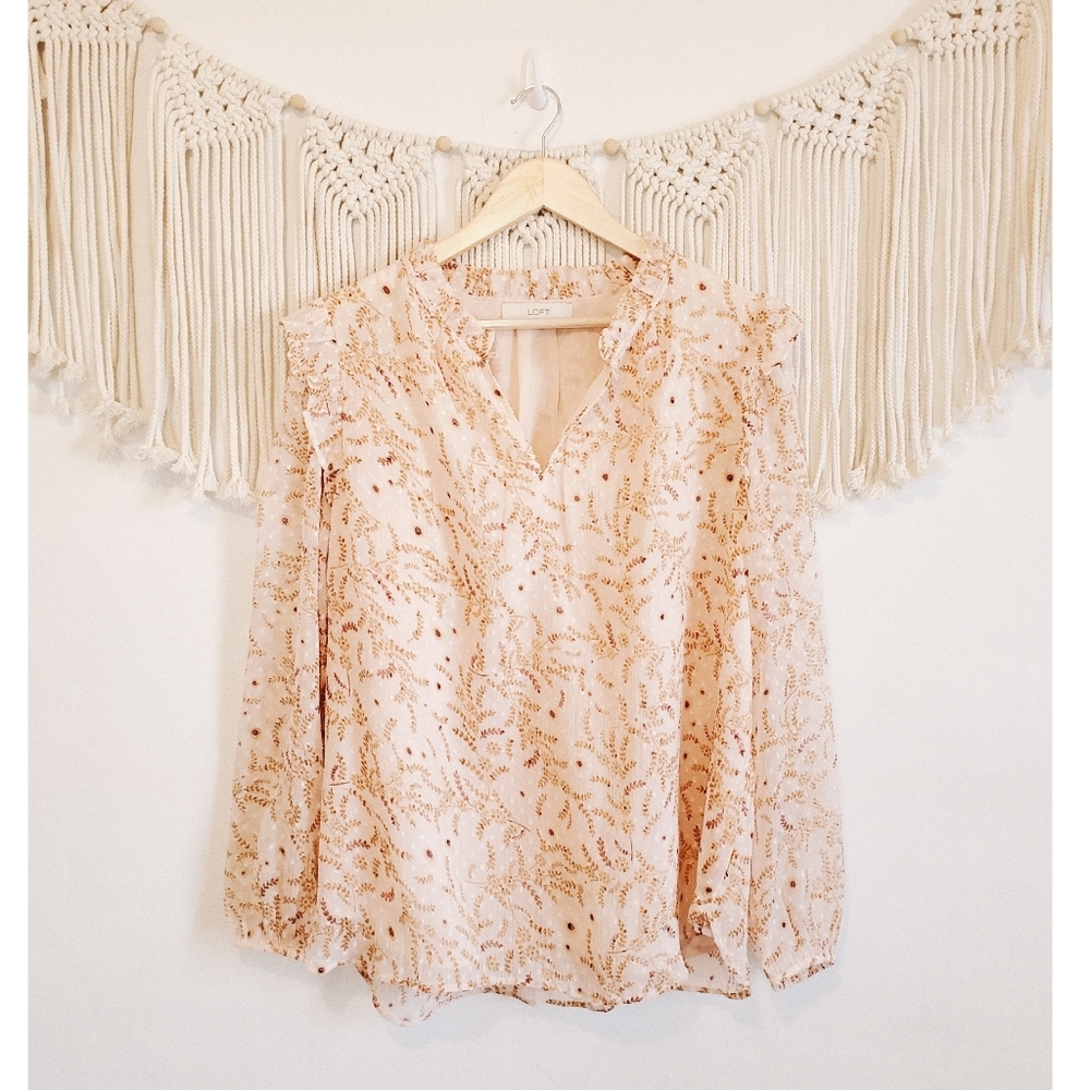 LOFT Pink Floral Blouse